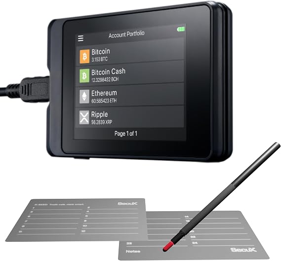 SecuX W10 Crypto-Asset Hardware Wallet - The Ideal Solution for Safely Storing Your Bitcoin, Ethereum, Ripple, Litecoin, Bitcoin Cash and More (W10C)