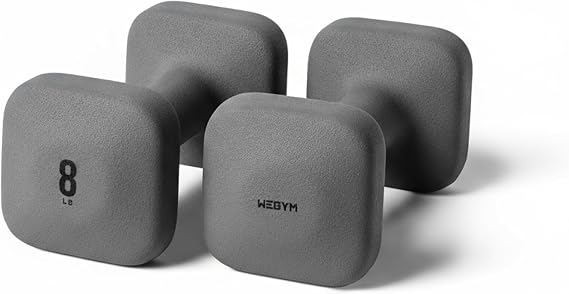 WeGym Square Dumbbells for Home Gym, Hand Weights for Strength Training | SafeGrip Free Weights, Dumbbells Set of 2, Anti-Slip Handles, Non-Rolling Strength Training Equipment