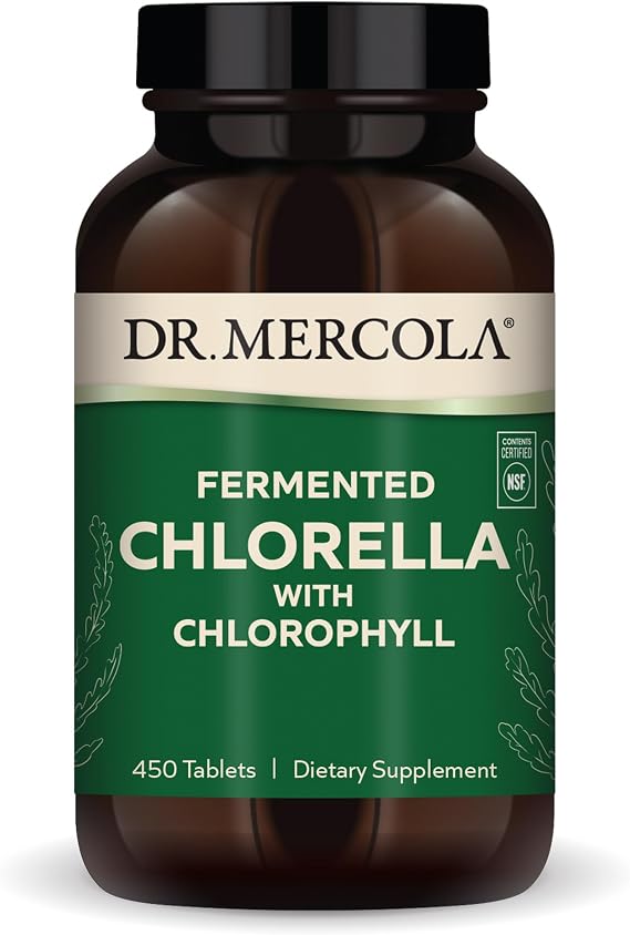Dr. Mercola Fermented Chlorella, 1 g, 450 Tablets (90 Servings)