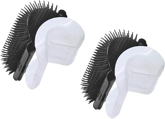 Cat Self Groomer with Catnip,Grooming Brush,Wall Corner Massage Comb,for Long & Short Fur Cats/Dogs,Helps Prevent Hairballs and Controls Shedding (2-Pack Black)