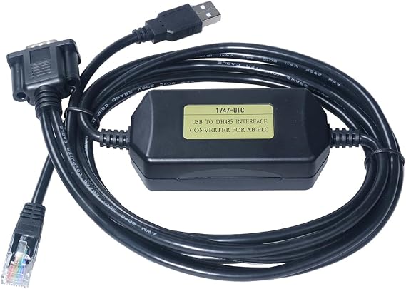 PLC Programming Cable Compatible with AB 1747 UIC, USB To DH485 RS485 RS232 Interface Converter