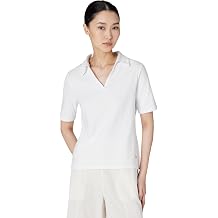 Calvin Klein Women's Johnny Collar Half Sleeve Top