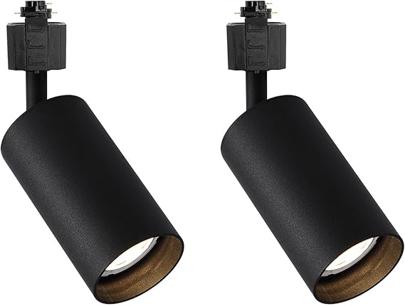 Set of Two Modern Track Lighting H-Type Track Head Black Metal Adjustable Angle Track Light Fixture Spot Light for Mirror Front Hallway Loft Wall Art Warm White Light GU10 Bulb Included