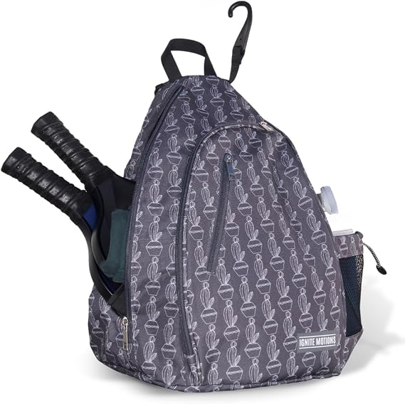 Pickleball Bag for Men & Women Pickleball Backpack - Adjustable Sling Bag/Crossbody with Fence Hook