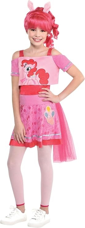 Party City My Little Pony Pinkie Pie Costume for Girls, Medium, Includes Dress, Tights, Wig, Ears, Tail