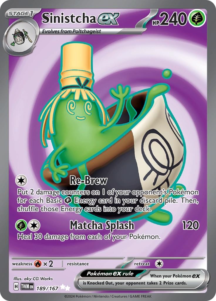 Pokemon – Sinistcha ex 189167 – Twilight Masquerade – Full Art Pokemon Card – Secret Rare