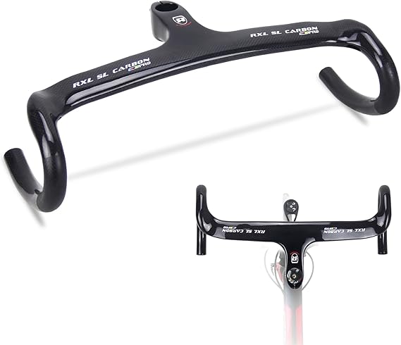 RXL SL carbon fiber road bike bars with integrated stem integrated handlebar carbon road bike handlebars drop handlebar 1-1/8"(28.6mm) 3K Glossy/Matte drop handlebars 400/420/440 90/100/110/120