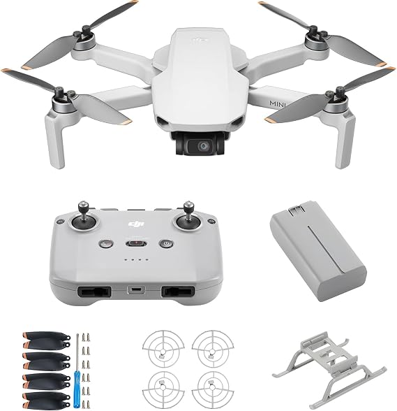 DJI Mini 4K Protection Bundle, Drone with 4K UHD Camera for Adults, Under 249 g, 3-Axis Gimbal Stabilization, 10km Video Transmission, Propeller Guard, Landing Gear, Propellers Compatible