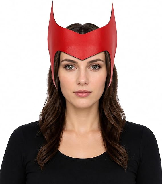 Kuberas Scarlet Headpiece Witch Maximoff Crown Cosplay Helmet Accessories Halloween Costume Props for Adults
