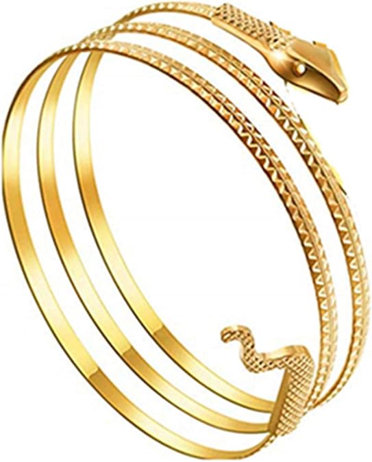 JinYu Metal Snake Armband Swirl Snake Spiral Upper Arm Cuff Armlet Bangle Bracelet Egyptian Costume Accessory for Women Gold