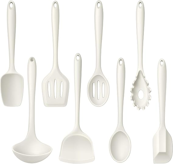 LIANYU 8Pcs Kitchen Cooking Utensils Set, Nonstick Silicone Utensil Sets