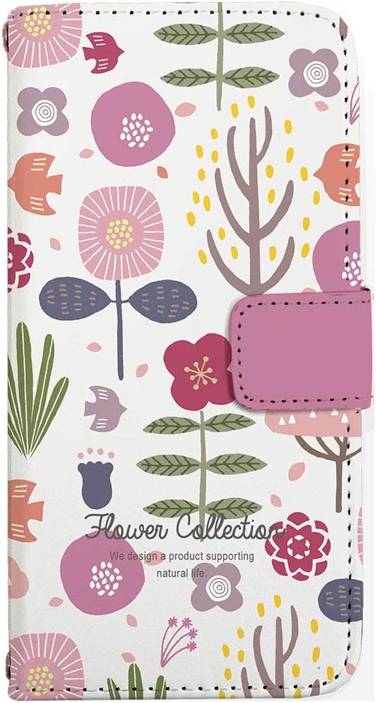 AQUOS sense3 SH-02M / SHV45 / SH-M12 / AQUOS sense3 lite/AQUOS sense3 basic SHV48 case notebook type smartphone case nbfl089b Nordic flower pattern flower pink card type smartphone cover mobile cover compatible ZI:L Gile L