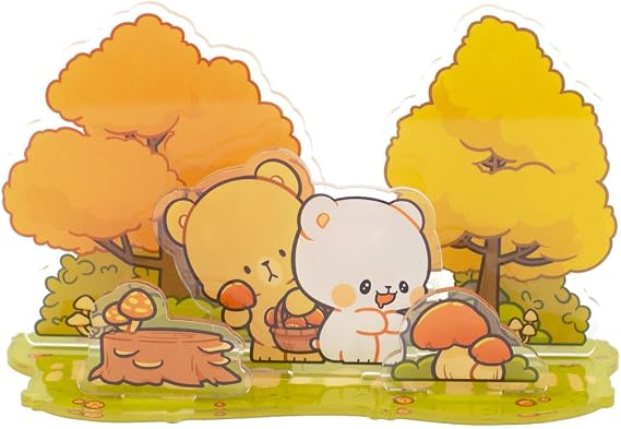 Milkmochabear Forest Forage Acrylic Standee Authentic Merchandise (6.4" x 3.9" Inches) Cute Adorable for Home Office Decor Gifts Decoration Decorative Shelves