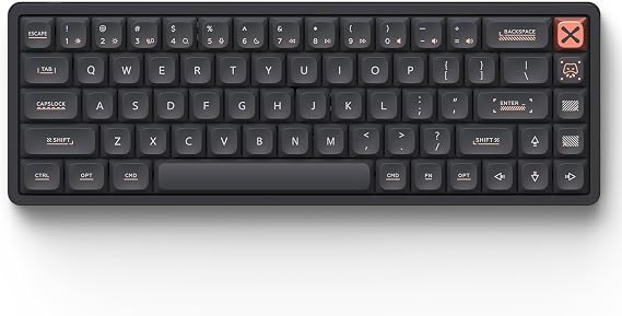 IQUNIX Magi65 Low Profile Mechanical Keyboard Wireless 65% Keyboard Ultra Slim for Creamy Typing, Hot Swappable, RGB Backlit, PBT Keycaps, Aluminum Case, BT/2.4G/USB-C, for Mac/Windows (Shadow Black)