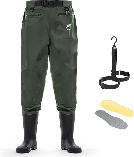 Calamus WaveWalker Waist Waders with Boots, Hip Waders for Men