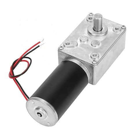 DC Worm Gear Motor, 12V/24V, 7-470RPM, High Torque 70kg.cm, 8mm D-Shaft, 6.5A, Self-Locking (24V 470RPM)