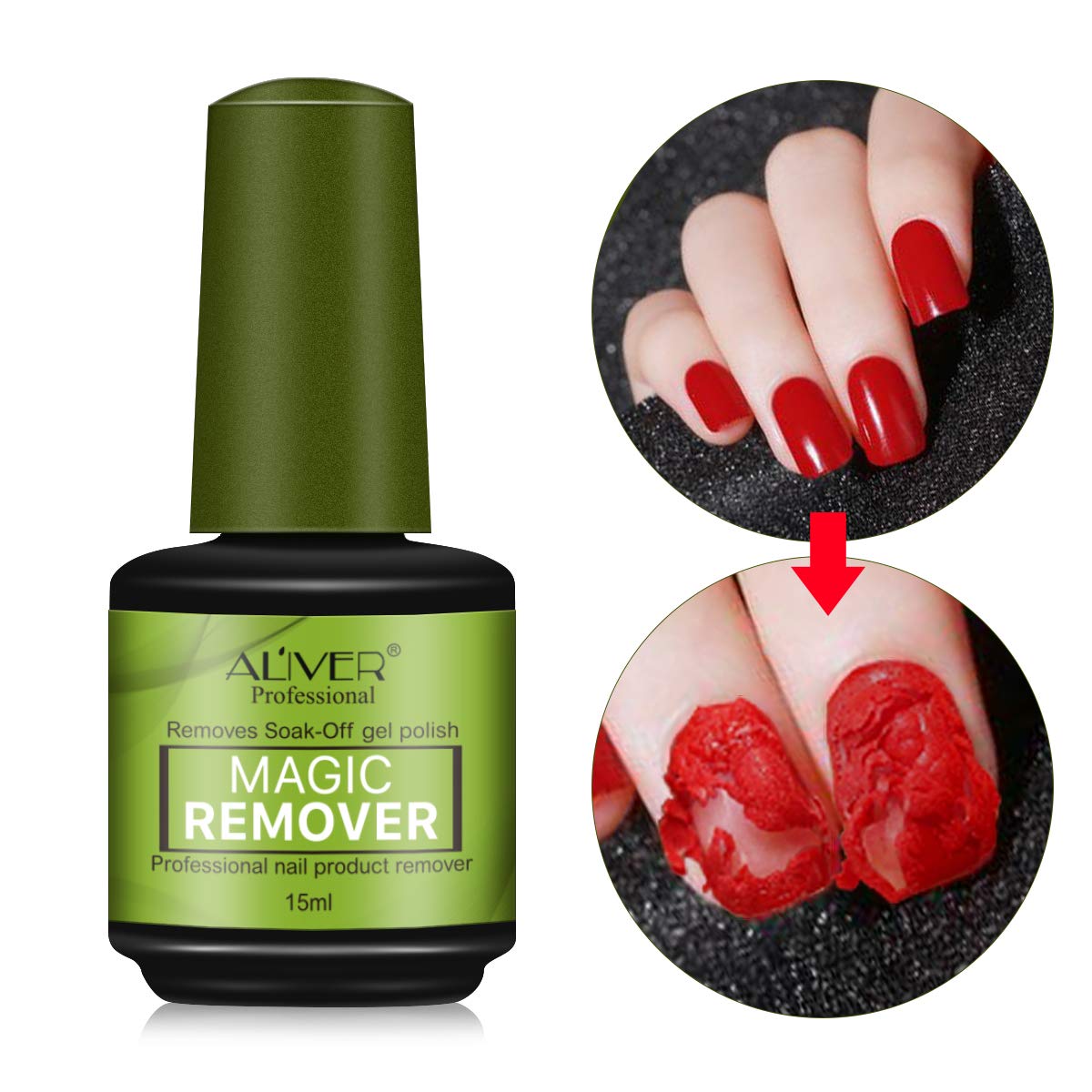 Magic Nail Polish Remover, Professional Soak-Off Gel Remover Nail Polish Delete Primer Acrylic Clean Degreaser For Nail Art Lacquer, Easily & Quickly-15ml