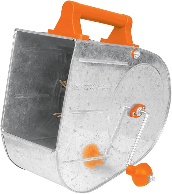 Truper Professional Galvanized Texture Applicator, Stucco Sprayer, Tirolera, 3.5 L Capacity, Adjustable Fine-to-Coarse Finish, Reversible Crank Handle (Model TIRO-G /13008)