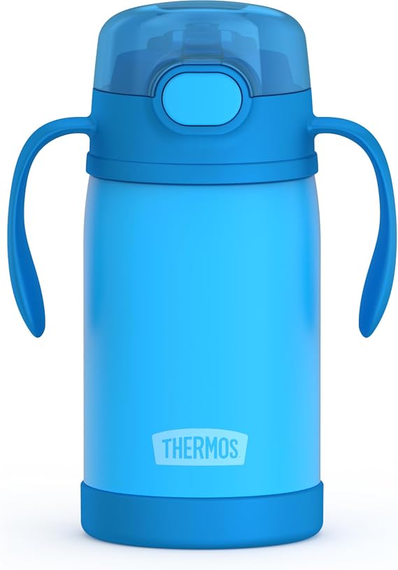 Thermos Baby 10 oz. Stainless Steel Bottle with Soft Sippy, Blue