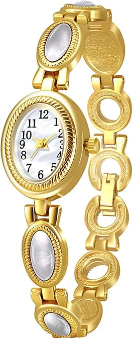 ADSBIAOYE Womens Gold Watch Waterproof Quartz Wrist Watch Elegant Oval Vintage Small Dial Bracelet Watch Fashion Dress Watches for Ladies