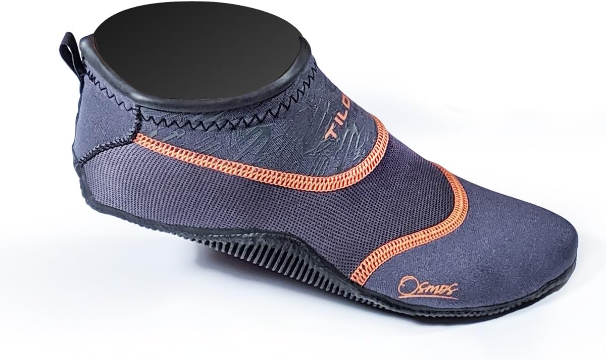 Tilos Osmos Minimalist Water Shoes - Barefoot Feel, UV Protection, Non-Slip Sole for Surfing, Paddle Boarding, Beach Sports Gray, S - Size 6-7
