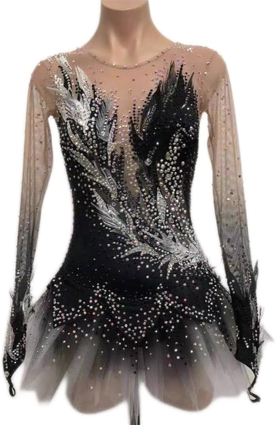 Ice Figure Skating Competition Dress Long Sleeve Skating Costume Professional Training Leotard Activewear