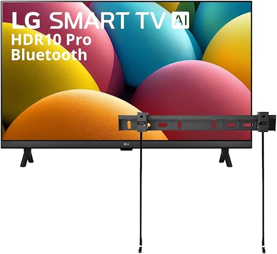 LG 32" inch Smart TV (2025) LR600 32" Class HD HDR10 LR60 Series webOS 23 Bluetooth 5 AI Processor Gen6 + Wall Mount (Renewed)