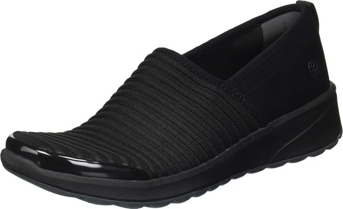 Bzees Women's Glee Sneaker, black ribber knit, 5 M US