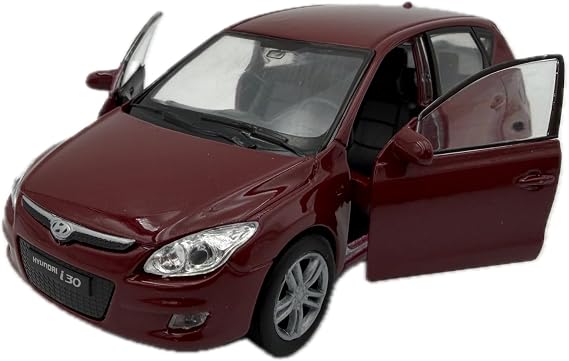 Dromader Welly Model car HYUNDAI i30 2009, miniature car, scale 1:39, burgundy
