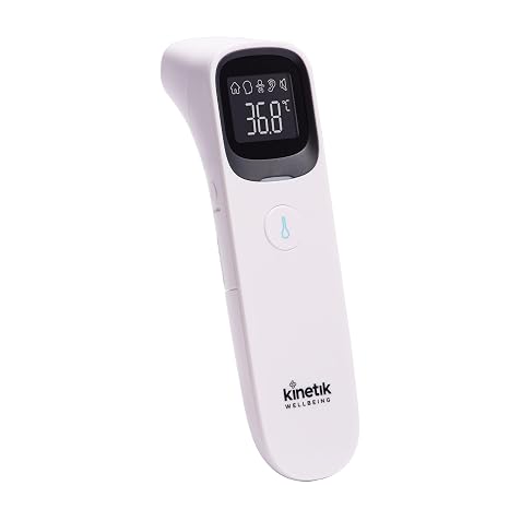 Kinetik Wellbeing Smart Ear & Forehead Thermometer, Non Contact, Bluetooth | Medical Body Temperature Thermometer for Adults & Kids, Electronic, Fever Alert