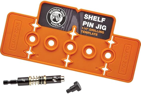 Bench Dog Shelf Pin Jig - Compact, Portable & Sturdy Straight Pins Jigs - Cabinet Shelf Pin Hole Jig for Getting Level & Wobble-Free Shelves - Woodworking Jigs for Pre-Built or Site-Built Cabinets