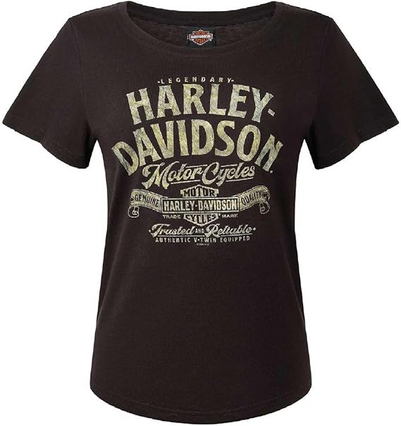 Harley-Davidson Women's Stronghold Short Sleeve Poly-Blend Tee, Black