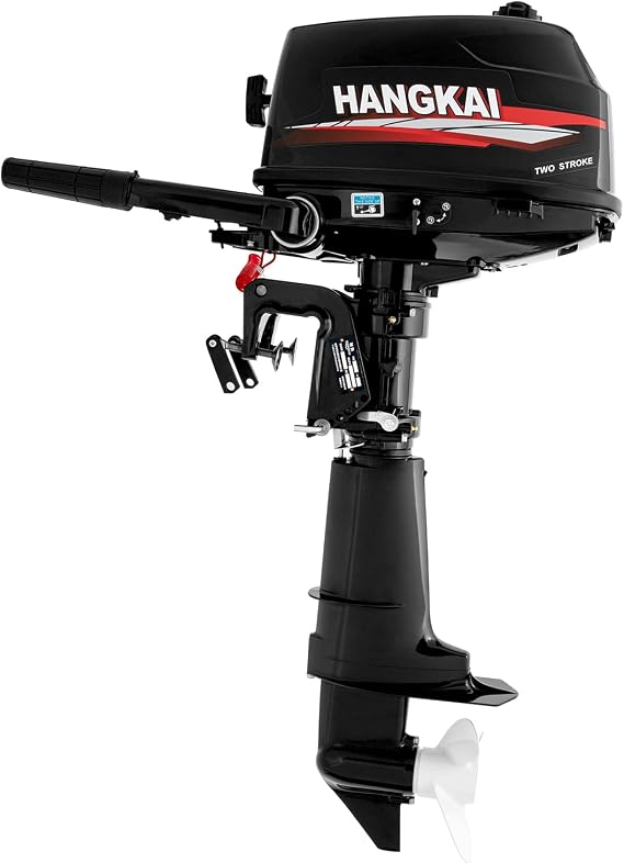 Outboard Motor, 2 Stroke 6 hp 102cc Heavy Duty Boat Engine Fishing Boat Motor w/CDI System Water Cooling System (2 Stroke 6 hp)