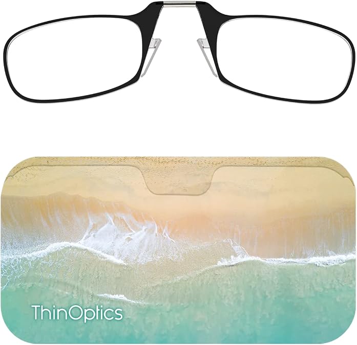 ThinOptics Pod Reading Glasses - Slim Armless Pocket Readers - Surf Sand, 1.5x