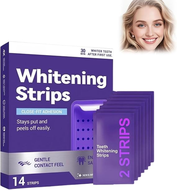 Purple Teeth Whitening Strips,Gentle Daily Purple Whitening Strips for Surface Stain Reduction & Natural Shine, Portable Teeth Whitening Strips Purple (1set)