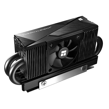 Thermalrlght HR10 2280 PRO Black SSD Heatsink Cooler,Double-Sided Heat Sink,with 45mm Heatpipes AGHP Tochnology,with Thermal Silicone Pad for M.2 2280 SSD Cooling