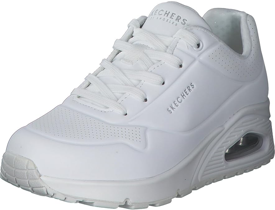 Skechers Women's UNO Stand on Air Sneaker | Casual sneaker, Air-Cooled Memory Foam insole, Skech-Air Visible Cushioning, Lace-Up, Wedge fit with hidden 1-inch heel