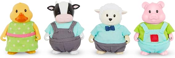 Lil Woodzeez Farm Set, 4 Posable Animal Toy Figures, Friendz Club