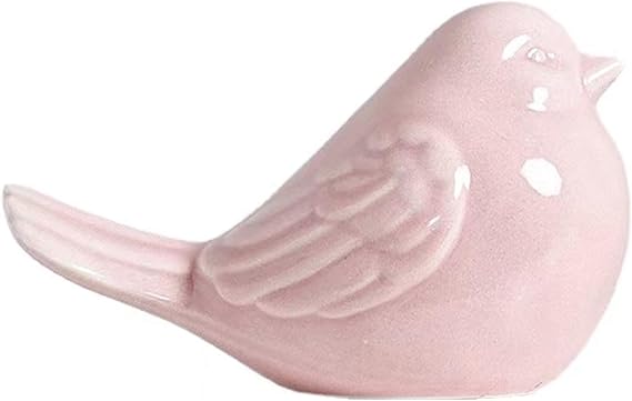 Ceramic Birds Statues Home Decor Modern Style Decorative Ornaments Animal Figurines for Living Room Bedroom Home Office Cabinets (Pink A)