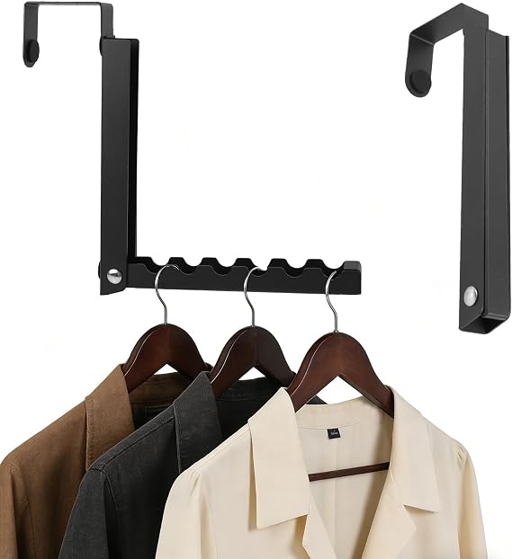 Black Over The Door Folding Clothes Drying Rack for Laundry Room | Over-the-door collapsible drying rack, compact foldable design. Ideal for laundry rooms and small spaces, easy to store