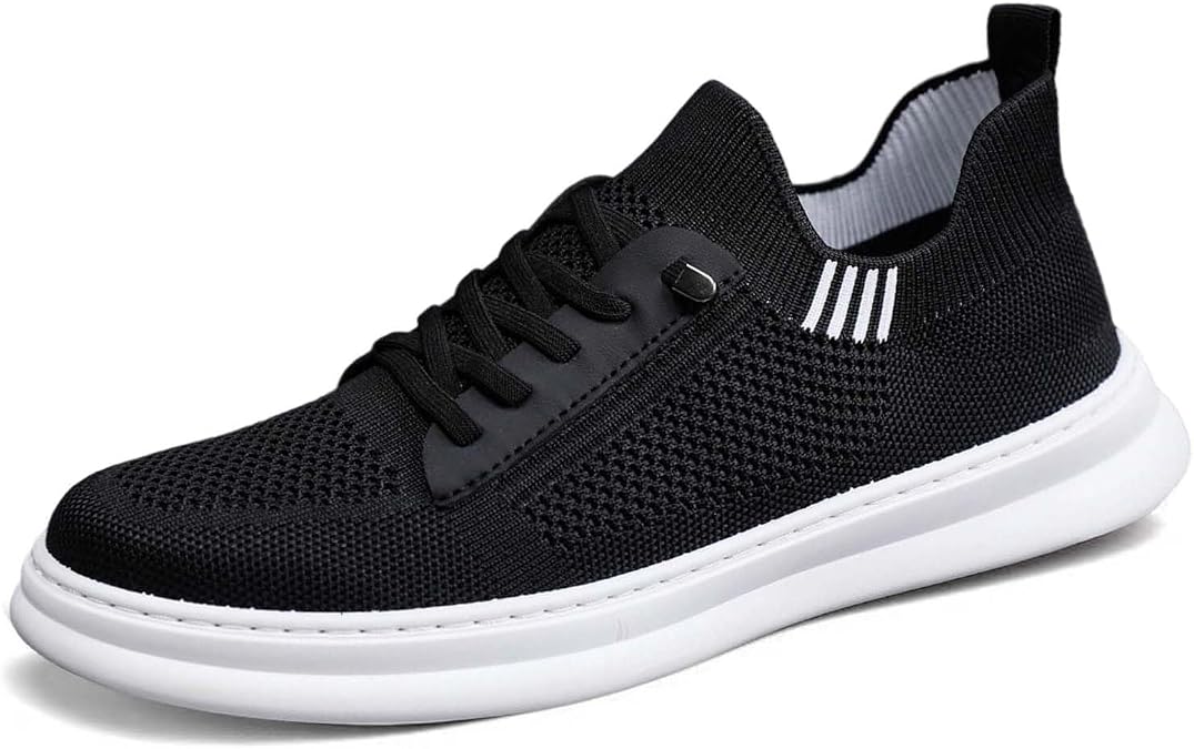 Men's Breathable Lightweight Sneakers for Running Gym Walking Casual Outdoor Sports Comfortable Mesh Slip On Lace