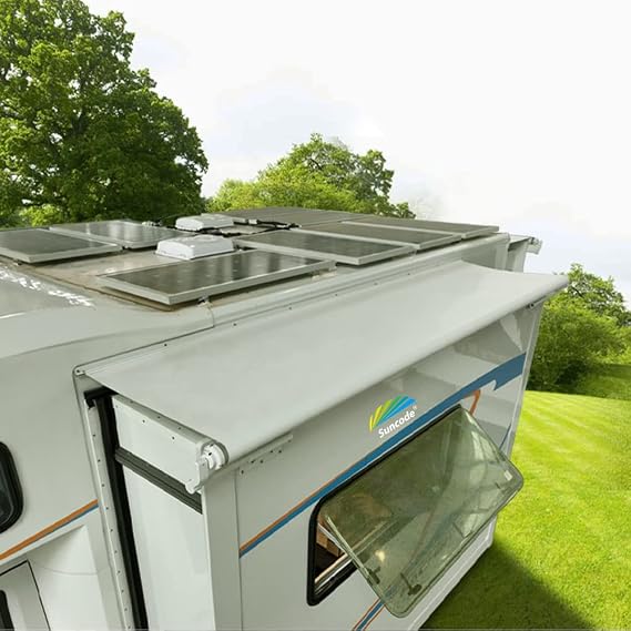Suncode RV Slide Topper Awning Complete Kit Universal Fit for RV Slide-Out, Slide Out Protection for RVs, Campers & Travel Trailers White,13'1"(12'7"Fabric)