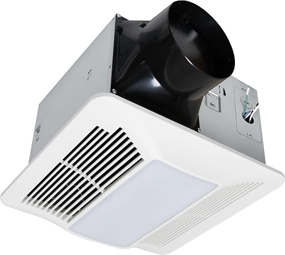 Awoco 150 CFM Bathroom Exhaust Fan with LED Light, 0.5 Sone, 6-Inch Duct