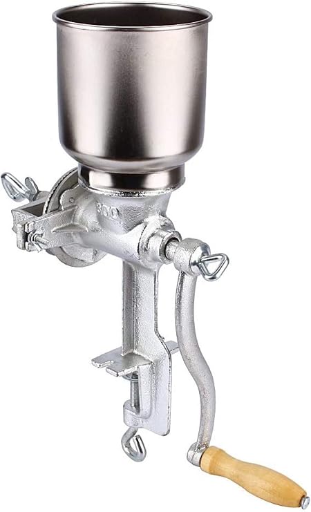 Grain Mill Grain Crusher Cast Iron Grinder Corn Wheat Adjustable Grain Coffee Nut Grinder Crusher for Home Kitchen