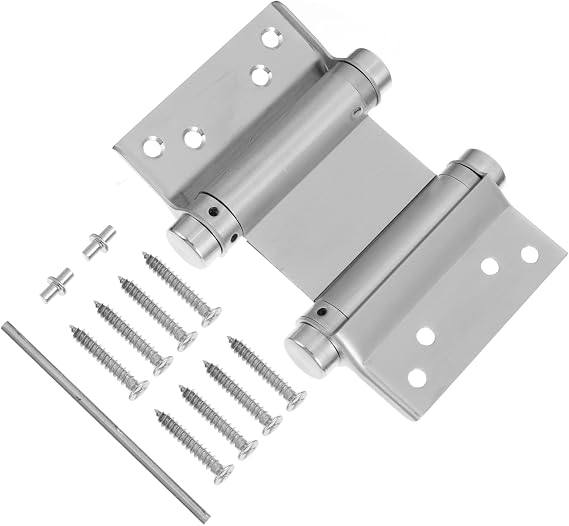 Door Hinges 3 PCS Double Action Spring Double Swing Door Hinge Double Action gate Hinge Dual Action Hinge Hinges Stainless Steel (Color : Silverx2pcs, Size : 13X10X2CMx3pcs)