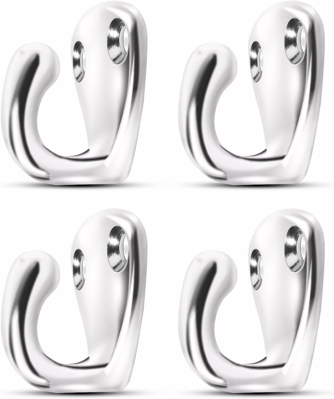 AMYSPORTS Stainless Wall Hanger Screw Hook Outdoor Hanger Hanging Hook Steel Heavy Duty Coat Hooks Kitchen SUS316 4pcs