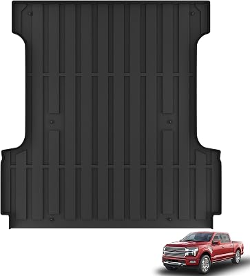 KARPAL Truck Bed Mat Fit 2015-2025 Ford F150 & Lightning 5.5FT Bed Not Fit 6.5FT8FT Bed All Weather TPE Custom Fit F150 Accessories Pickup Cargo Mat