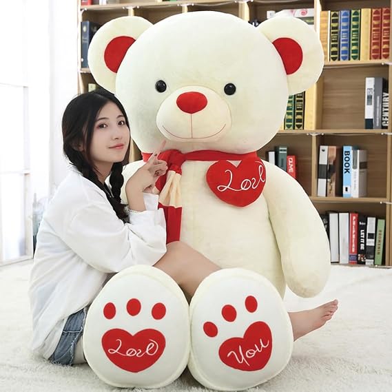 Plush toy, bear, teddy bear, large size, soft and squishy cushion, super soft, hugging pillow, bear, teddy bear, cute, animal, plush toy, large, bear, pleasant texture, soft, 31.5 inches 80 cm