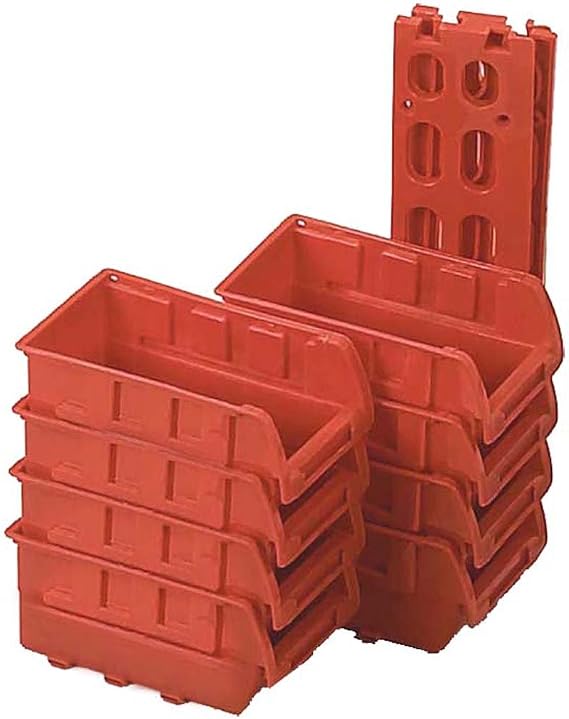 BIN BUDDY 8 Piece Stackable Storage Bins | Wall Mountable with Racks | Size Per 6.5" (16.5 cm) x 4.25" (10.8 cm) x 3" (7.6 cm) |