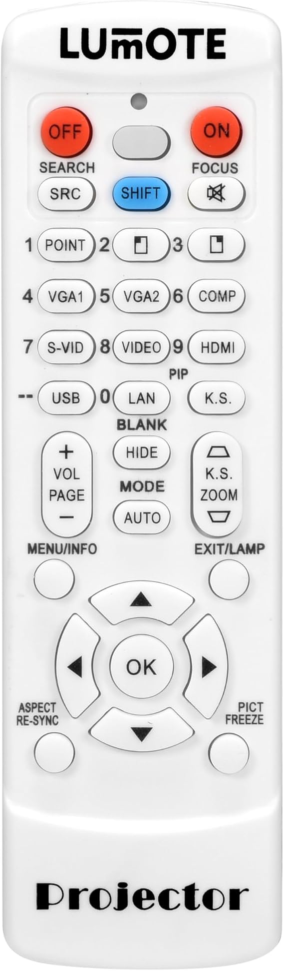 Replacement Remote Control for Smart LightRaise 60wi 40wi 60wi2 Projector White